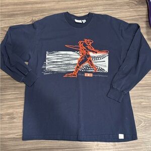 BUM Equipment Vintage Samurai Graphic Blue Long Sleeve T-Shirt XL